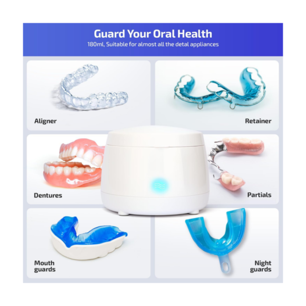 43kHz Ultrasonic Retainer Cleaner – for Dentures, Aligners & Mouthguards. - Image 2