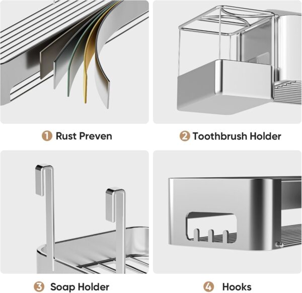 Shower Caddy 4 Pack Bathroom, Home & Kitchen Organizer - Image 5